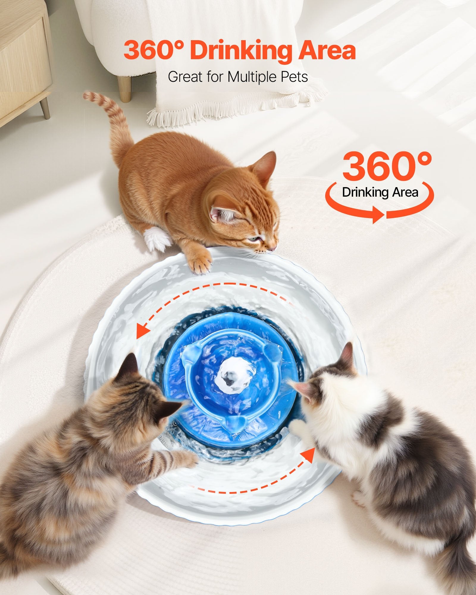 LunaFlow Ceramic Pet Fountain – Premium 2.1L Ultra Quiet Water Fountain for Cats & Small Dogs with Elegant Cupcake Design
