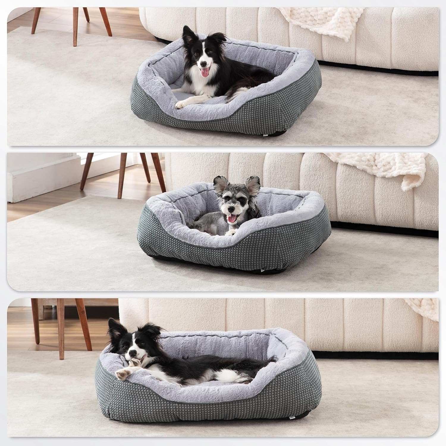 Calming Plush Dog Crate Bed for Medium Dogs
