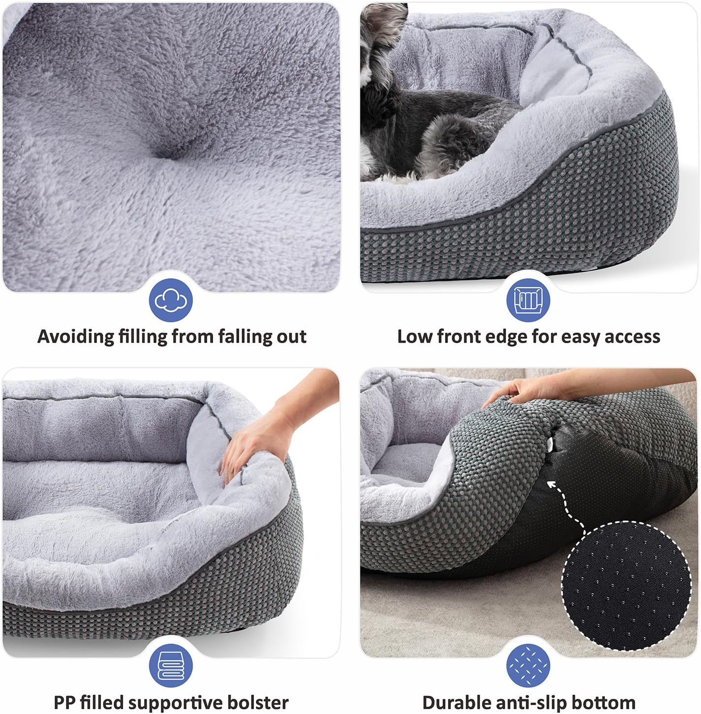 Calming Plush Dog Crate Bed for Medium Dogs