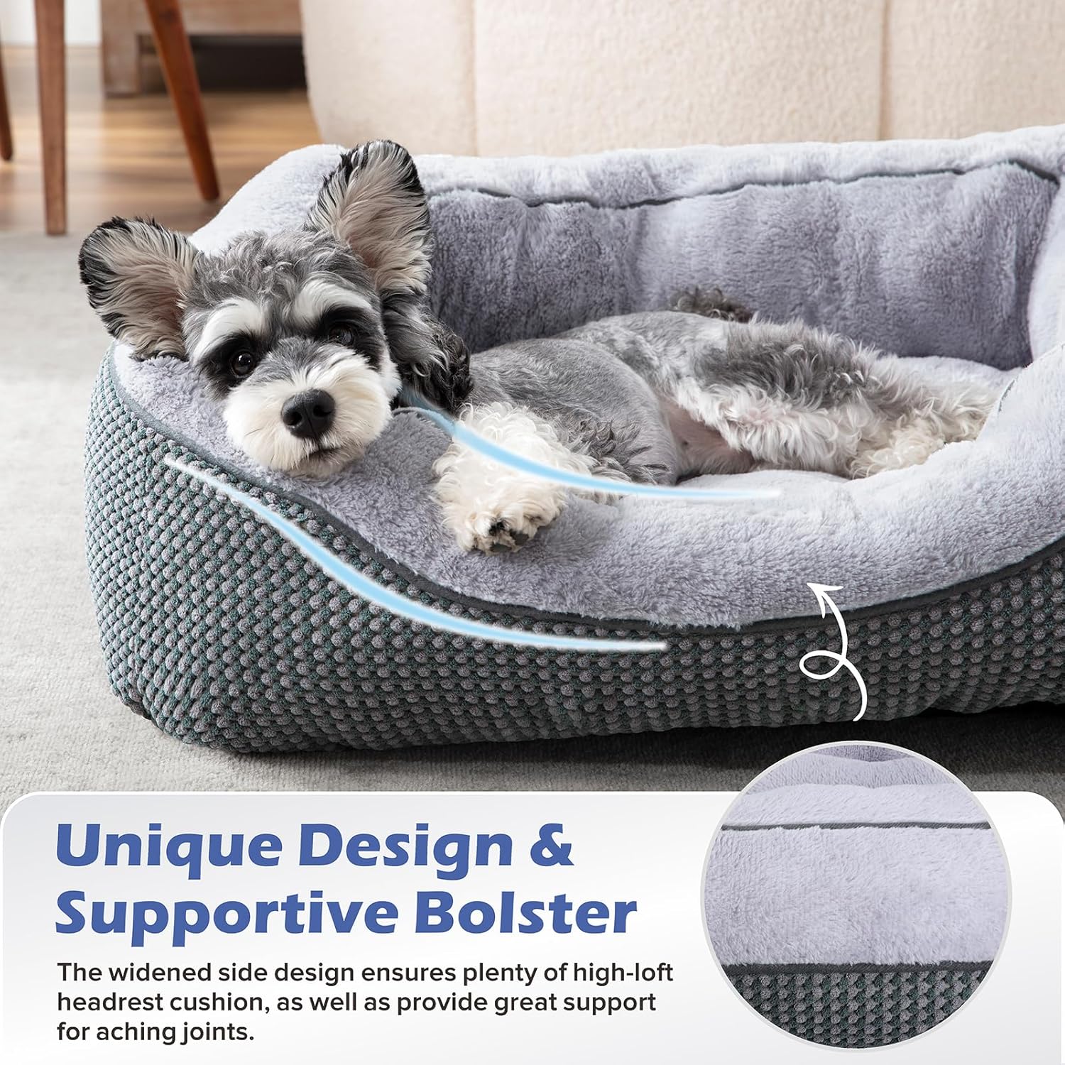 Calming Plush Dog Crate Bed for Medium Dogs
