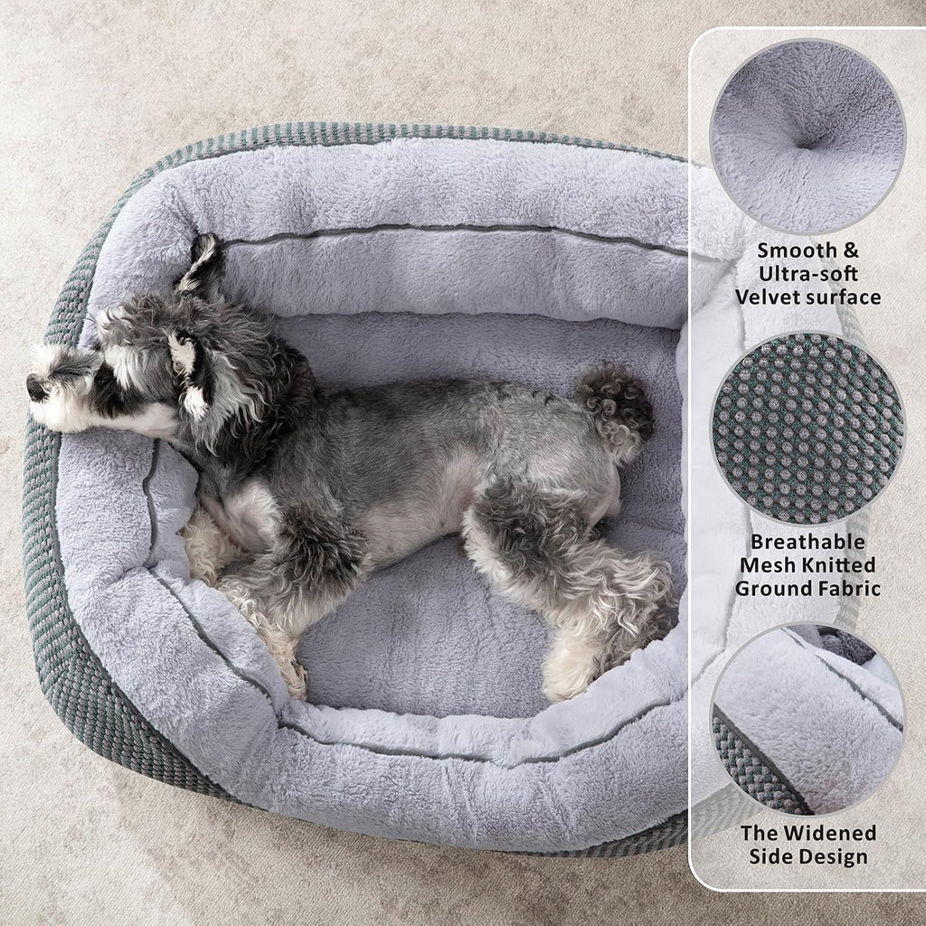 Calming Plush Dog Crate Bed for Medium Dogs