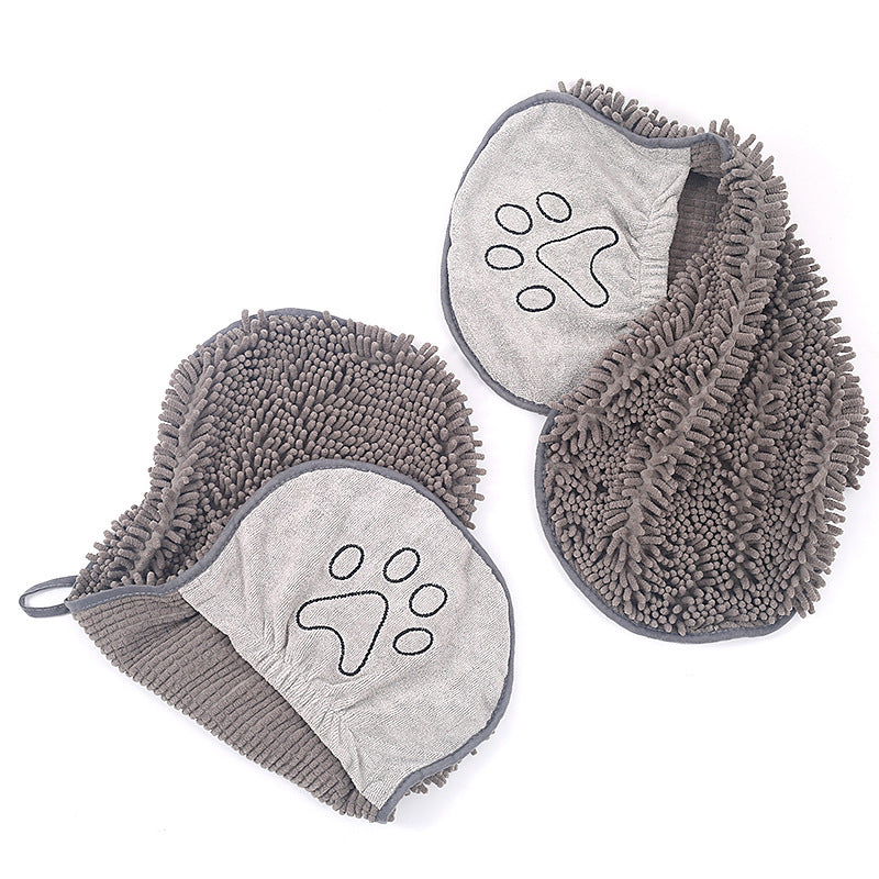 CloudDry Pet Scrubbing Gloved-Bath Towels