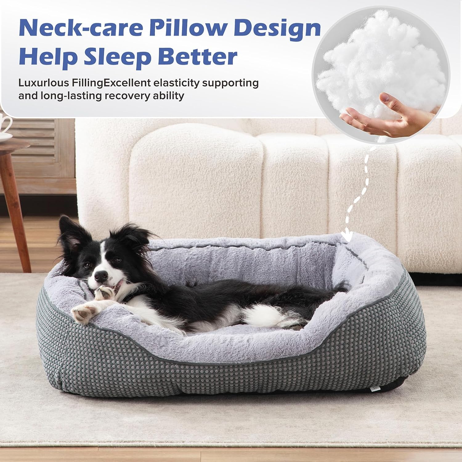 Calming Plush Dog Crate Bed for Medium Dogs